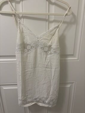 La Perla Ivory Lace-Trim Silk Slip